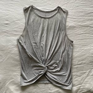 Lululemon Grey Cropped Wrap Knot Tank - Size 8